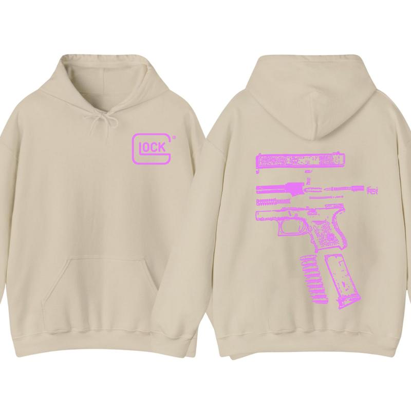 Glock Hoodie - Double Side - Glock SweatShirt - Full Color - Menswear Top - Unisex Hoodie, Gift For Men , Gift For Women