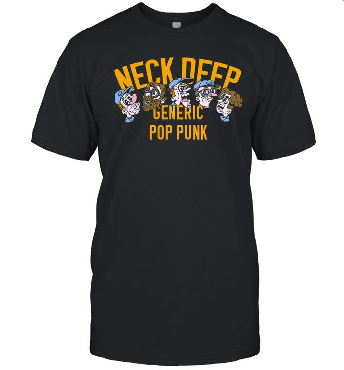Neck Deep Store Generic Pop Punk Cartoon Faces Tour 2024 Shirt