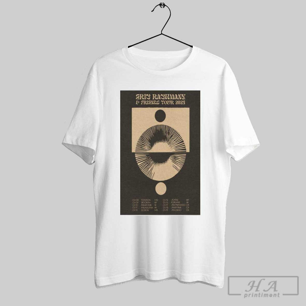 Poster Eric Rachmany And Friends Tour 2025 1 08 Towson Md 1 09 Brooklyn Ny T Shirt