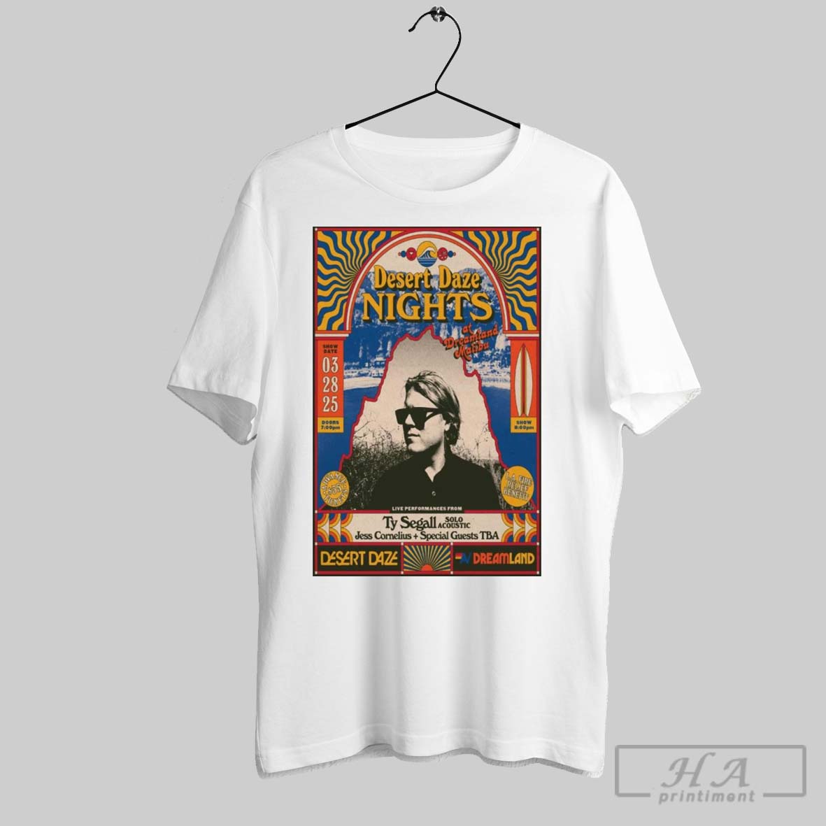Poster Desert Daze Nights At Dreamland Malibu March 28 2025 Los Angeles Ca T Shirt