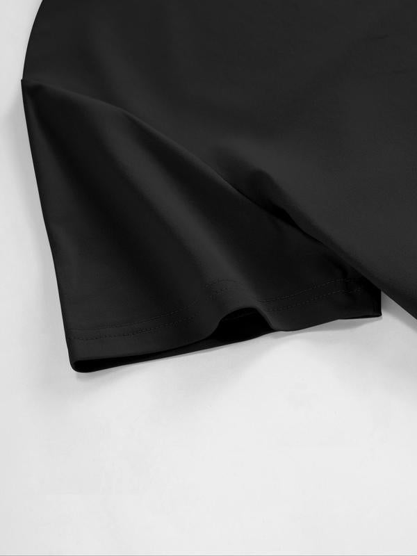 Men's Letter & Anime Cartoon Figure Print Drop Shoulder Tee, Regular Fit Casual Short Sleeve Round Neck T-Shirt for Summer, Men's Streetwear Top for Daily Wear, Graphic Tees, Summer Clothes