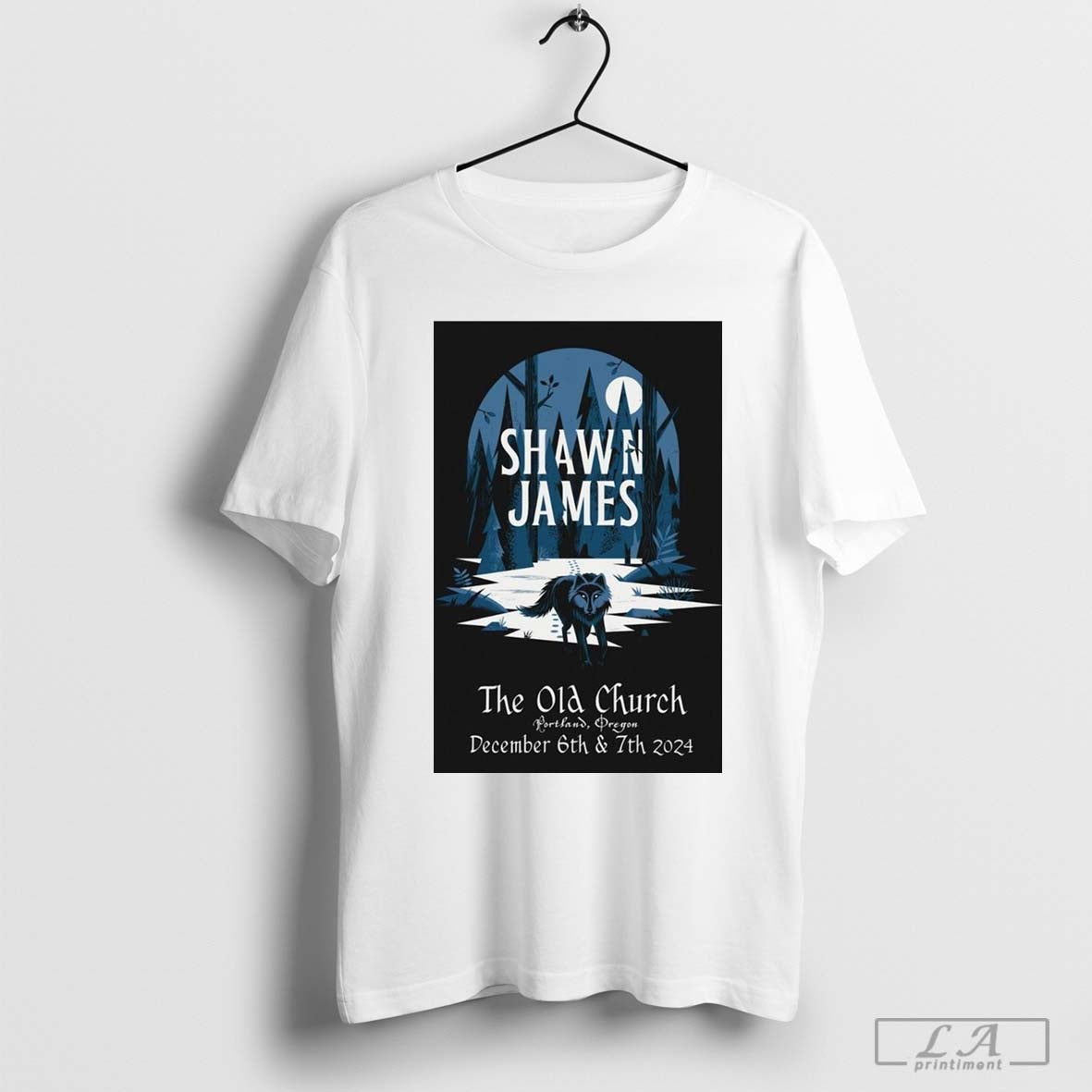 Poster Shawn James December 6-7, 2024 The Old Church Portland, OR Tour t-shirt
