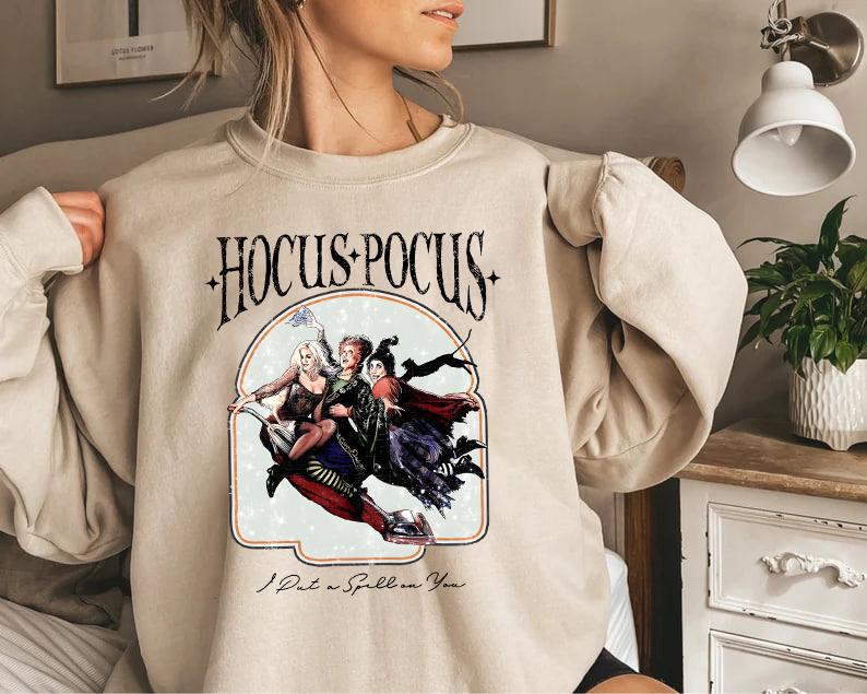 Vintage Hocus Pocus Sweatshirt, Hocus Pocus Shirt, Sanderson Sisters Sweatshirt, Halloween Party Shirt, Cute Halloween Outfit, Witch Sweatshirt, Hallo