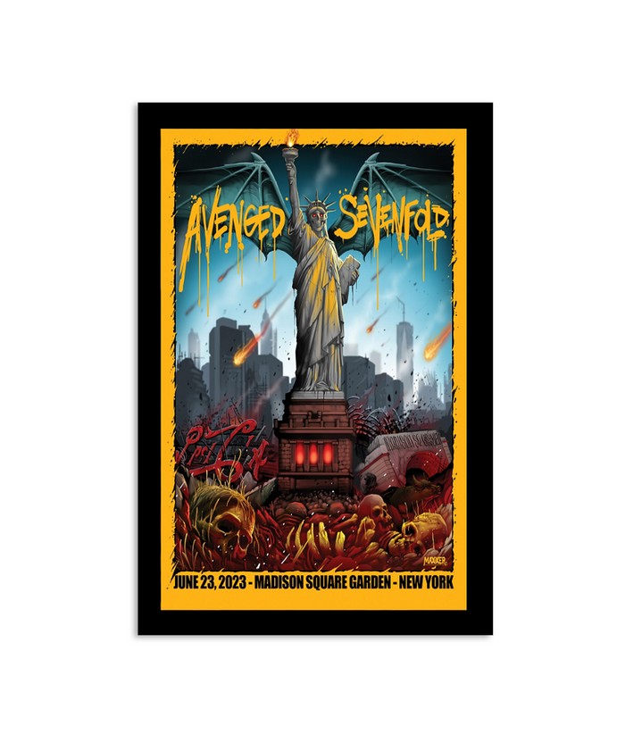 Poster Avenged Sevenfold 06232023 Madison Square Garden NY Tour 2023 Limited