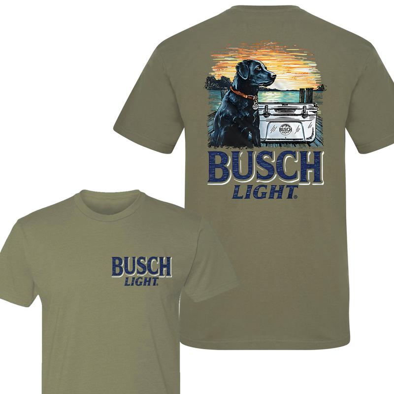 Busch Light Fishing Unisex Cotton 2 sides T-shirt, Available sizes S to 3XL, Gift for International Beer Day Menswear Top
