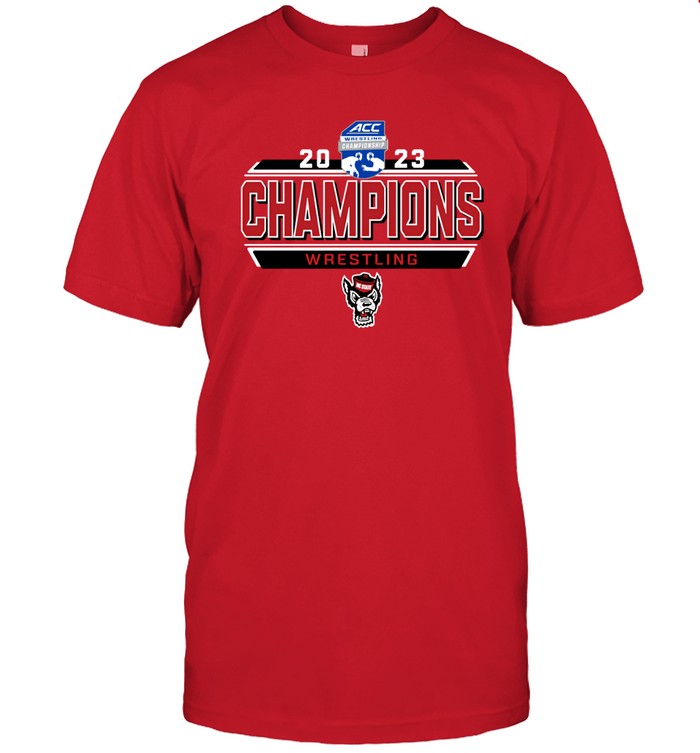NC State Wolfpack 2023 ACC Wrestling Tournament Champions Red T-Shirt