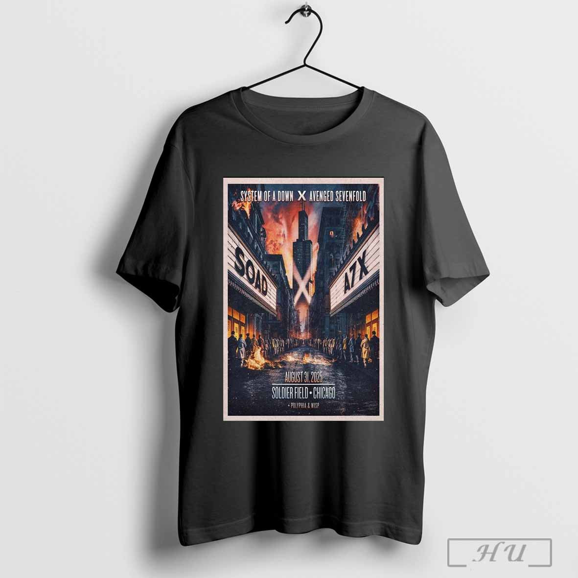 Poster System Of A Down Aug 31 2025 Chicago Il Tour T Shirt