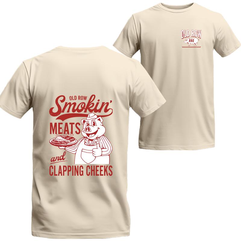 Old Row The Smokin Meats Graphic T-shirt, clothes seasons, Graphic Short Sleeve Tee, Unisex Shirt, Menswear Top, beer shirt, drinking shirt