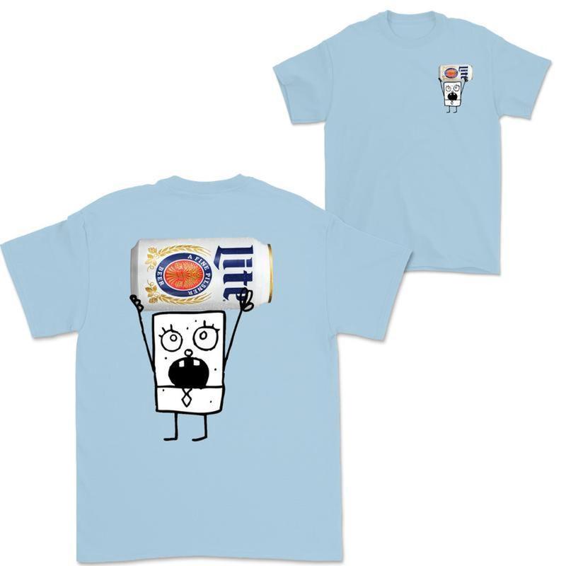 Doodlebob Miller Lite Double-Sided T-shirt, Funny Drinking Sweatshirt, Unisex Summer Hoodie, Perfect for Men and Women