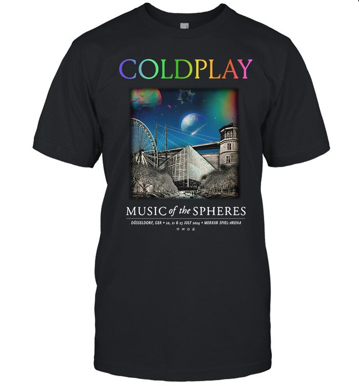 Coldplay Dusseldorf July 20 21 & 23 2024 Music Of The Spheres Limited Edition Tour T Shirt
