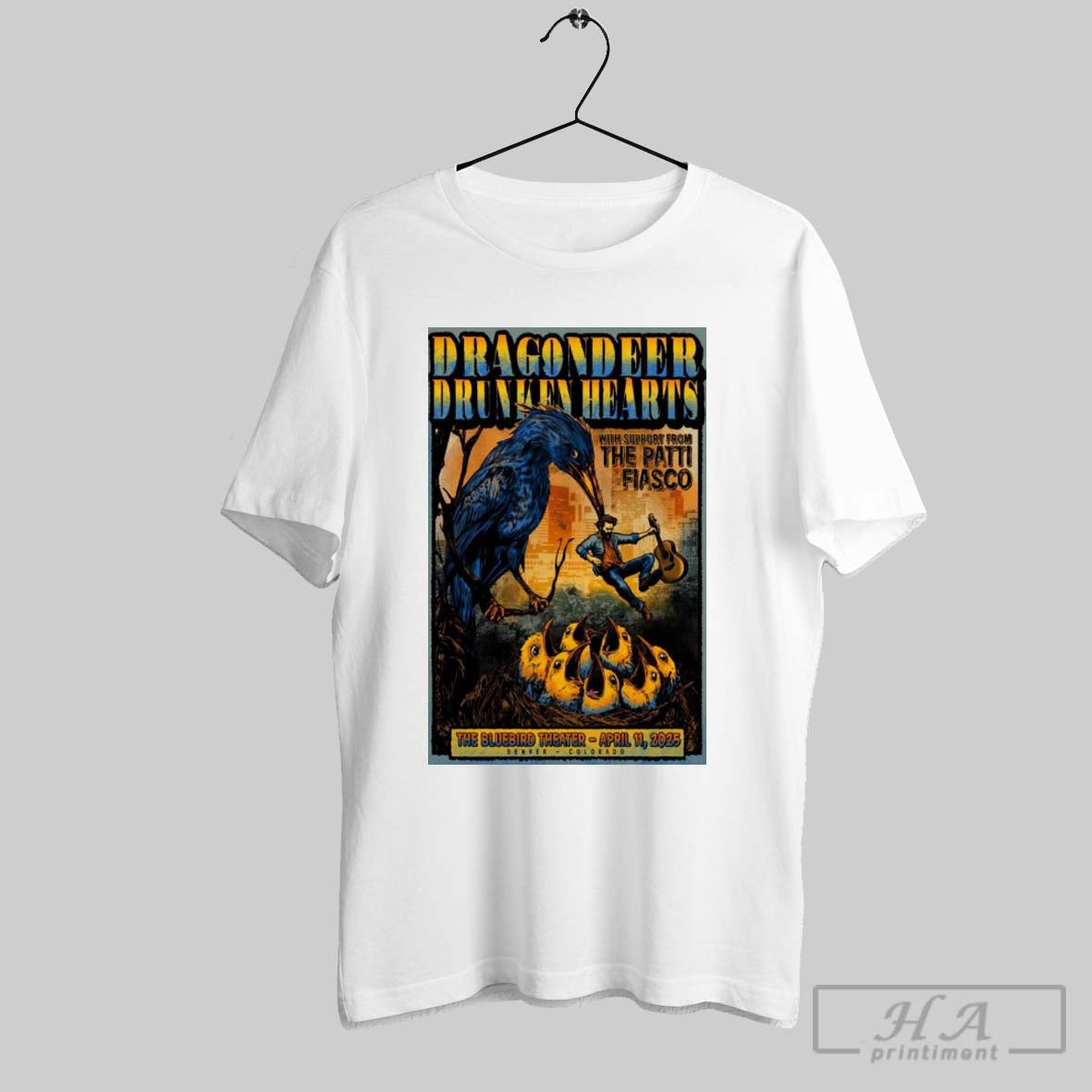Poster Dragondeer And Drunken Hearts April 11 2025 Bluebird Theater Denver Co T Shirt