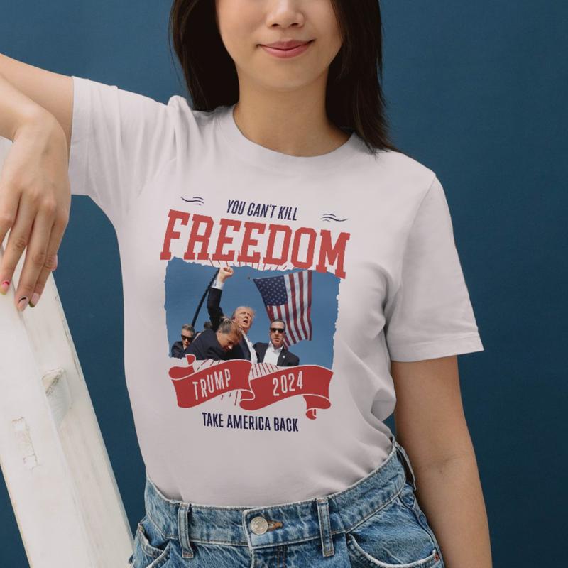 Trump You Can’t Kill Freedom Trump 2024 Take America Back Rally Survived T-shirt, Trump Never Surrender Supporters Tee 2024, Stand With Trump Tshirt, Ultra MAGA Take American Back Sweater, Unisex Pro-Trump Election Hoodie, Gift For Republican TR150712