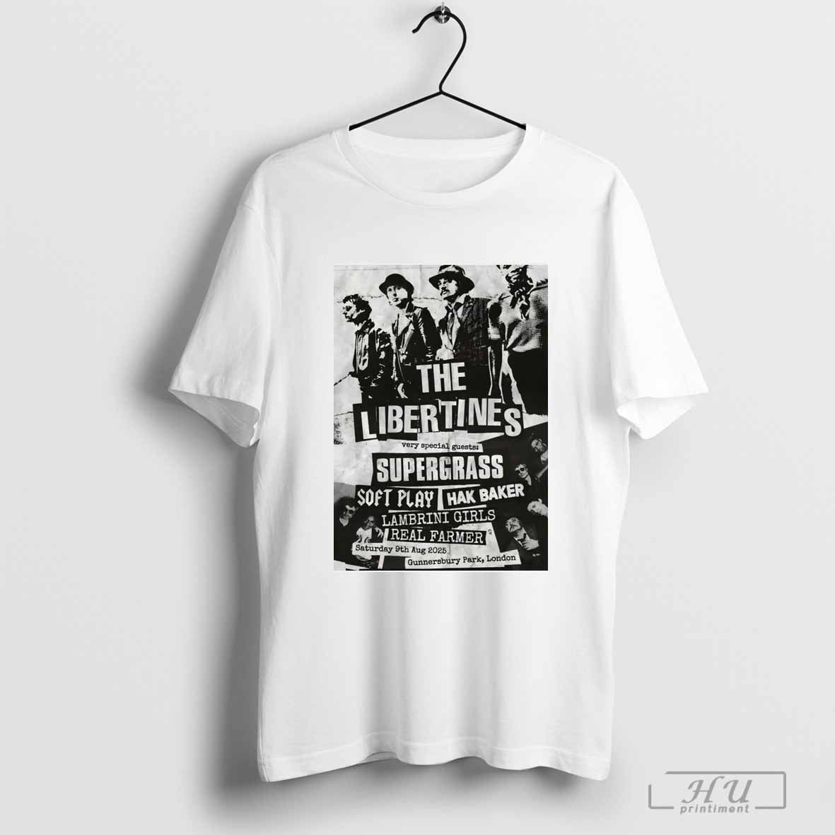 Poster The Libertines All Quiet On The Eastern Esplanade 2025 Tour London Gunnersbury Park T-shirt