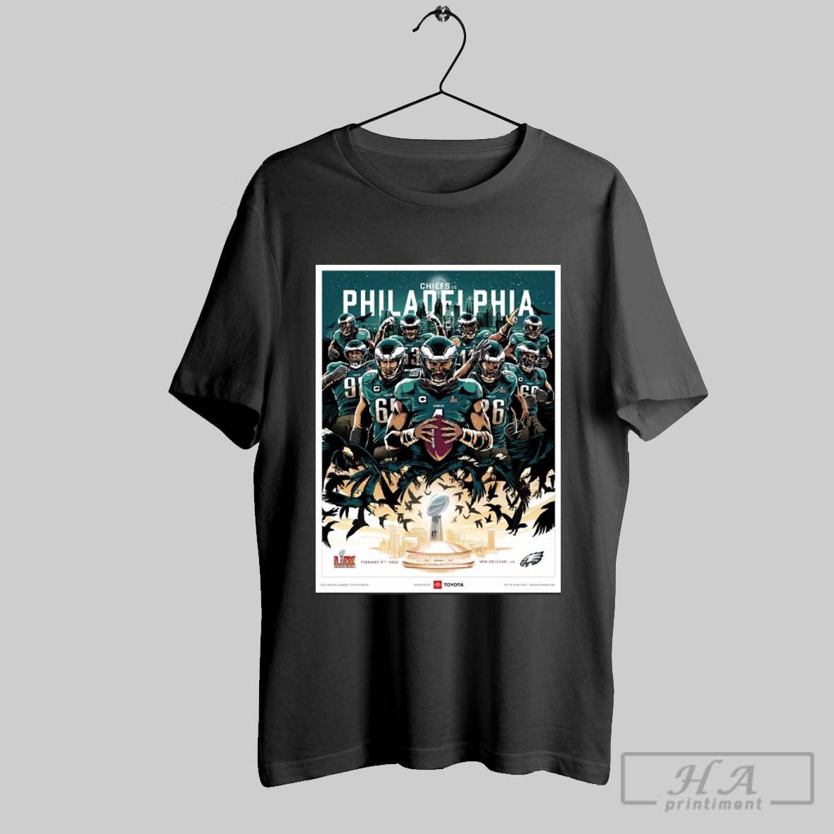 Poster Kansas City Chiefs Vs Philadelphia Eagles Gameday Super Bowl Lix February 9th 2025 New Orleans La Art Series T Shirt