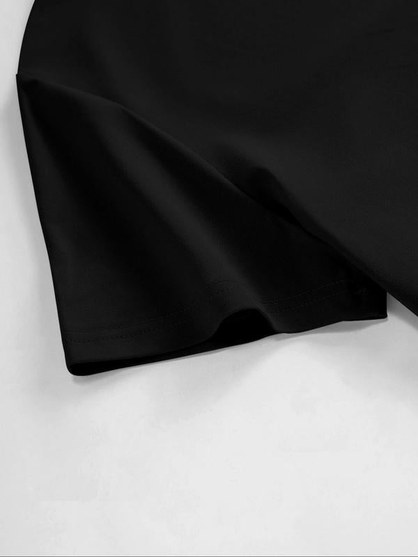 Men's Letter Graphic Print Round Neck Tee, Regular Fit Street Fashion Casual Short Sleeve T-shirt for Summer, Graphic Tees, Men's Streetwear Top for Daily Wear