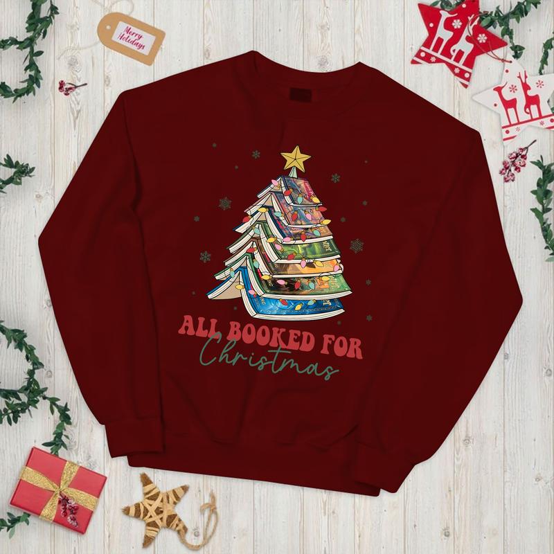HP All Booked For Chritmas Unisex Sweatshirt, Hogwarts Unisex T-Shirt, Harry Hoodie Check Cotton Fit
