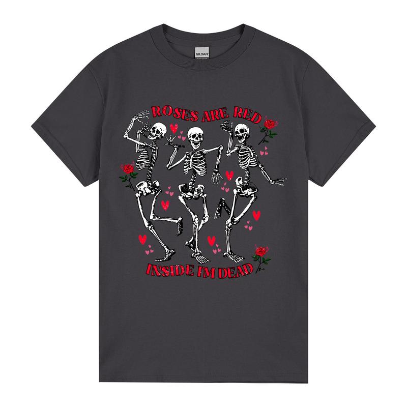 Roses Are Red, Inside Me Dead T-shirt, Skeleton Valentine Shirt, Funny Valentine Gift