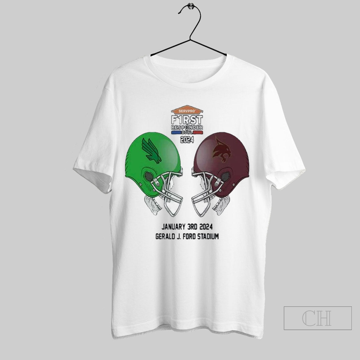 Servpro First Responder Bowl Ncaa 2024 2025 Bowl Games North Texas Mean Green Vs Texas State Bobcats At Gerald J Ford Stadium Skull Helmet Head To Hea