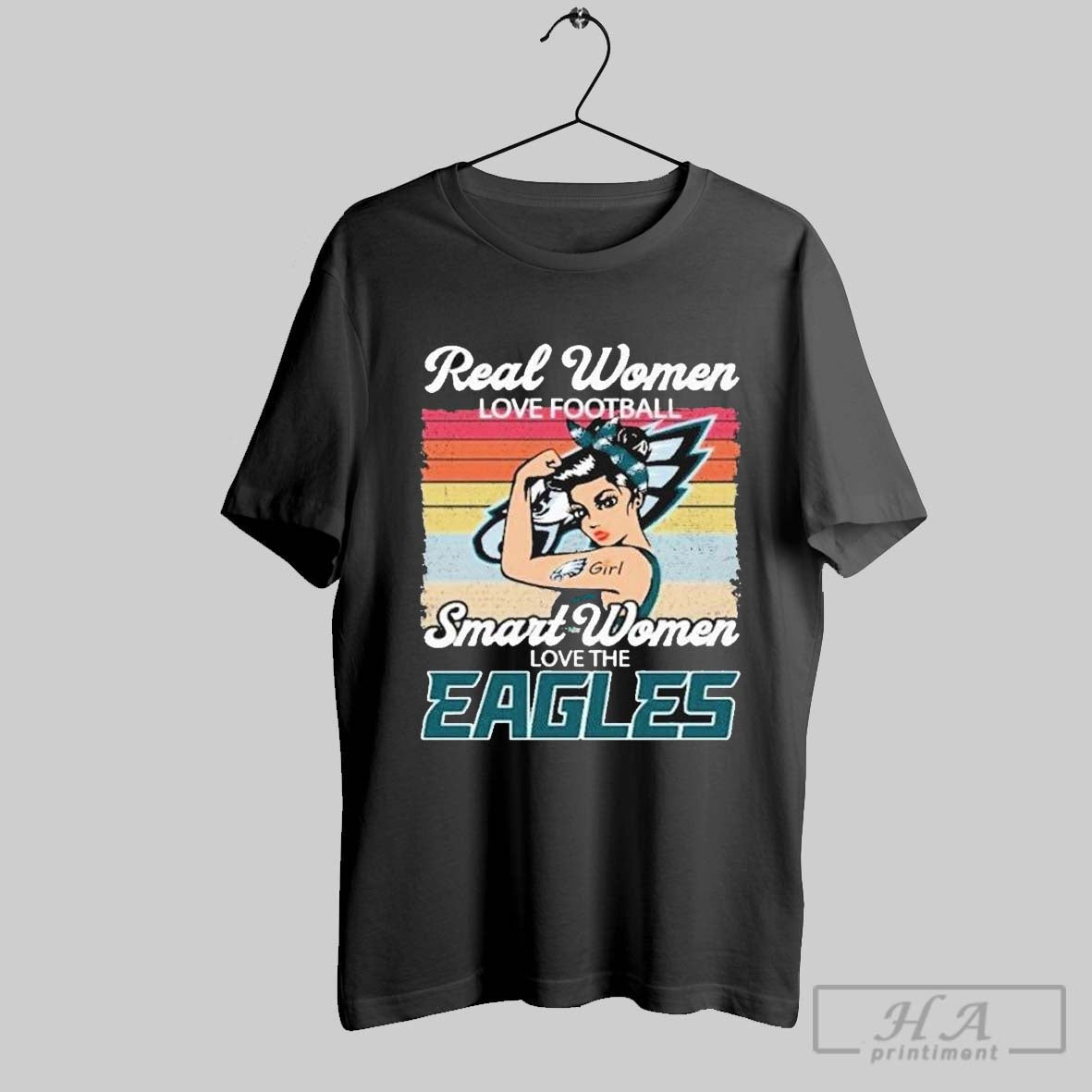 Real Women Love Football Smart Women Love The Philadelphia Eagles Girl Vintage T Shirts