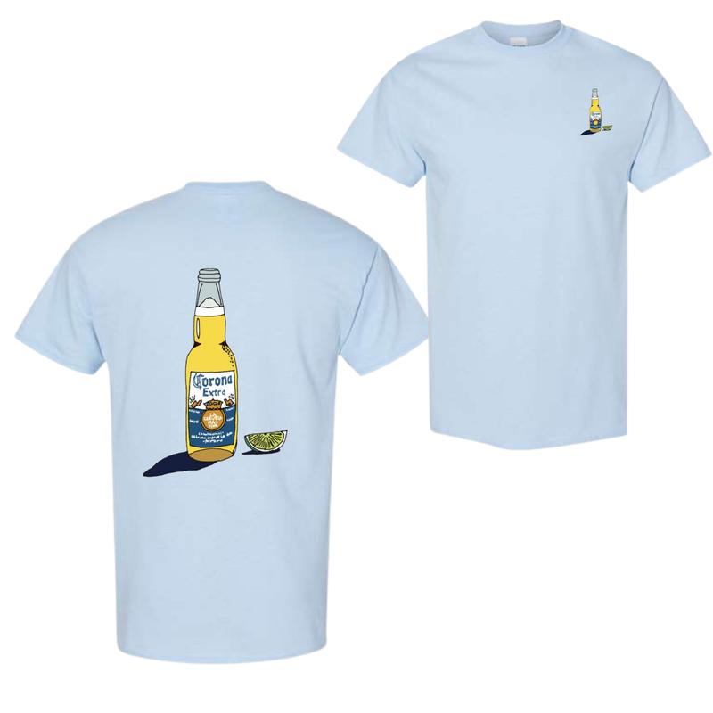 Corona Extra With Lime 2 Sided T-Shirt, Drinking T-Shirt, Unisex T-Shirt, For Men, For Women, Gift For All Menswear Top