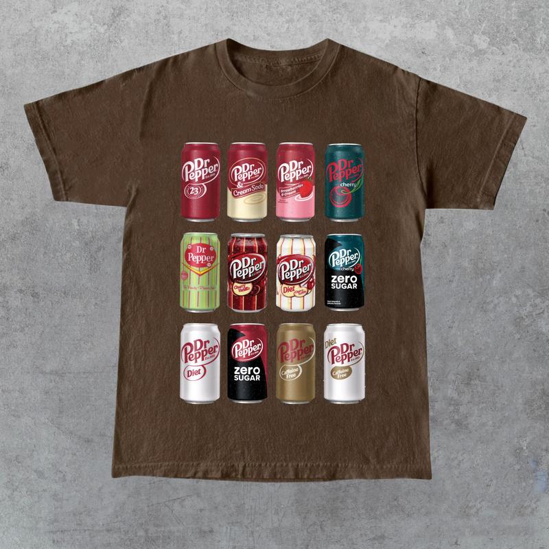 Dr. Pepper Cans Crewneck Shirt and T-Shirt Casual Menswear
