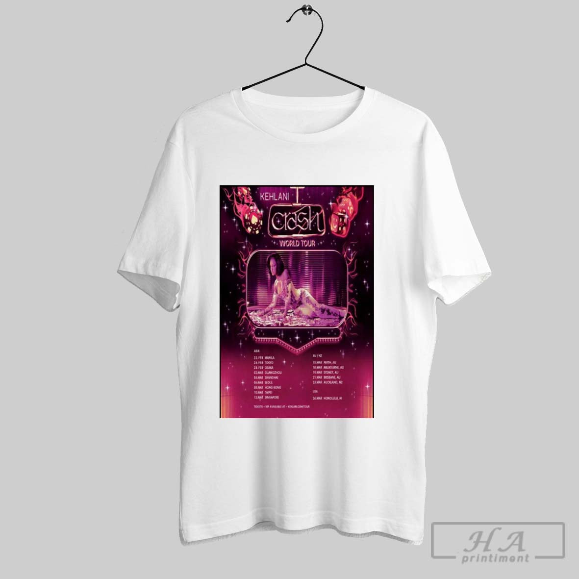 Poster Kehlani Crash World Tour 2025 Asia 23 Feb Manila 26 Feb Tokyo 28 Feb Osaka T Shirt