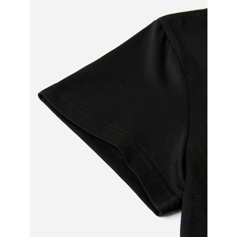 Poker printed T-shirt men's casual style summer and autumn slightly elastic round neck T-shirt Made in USA