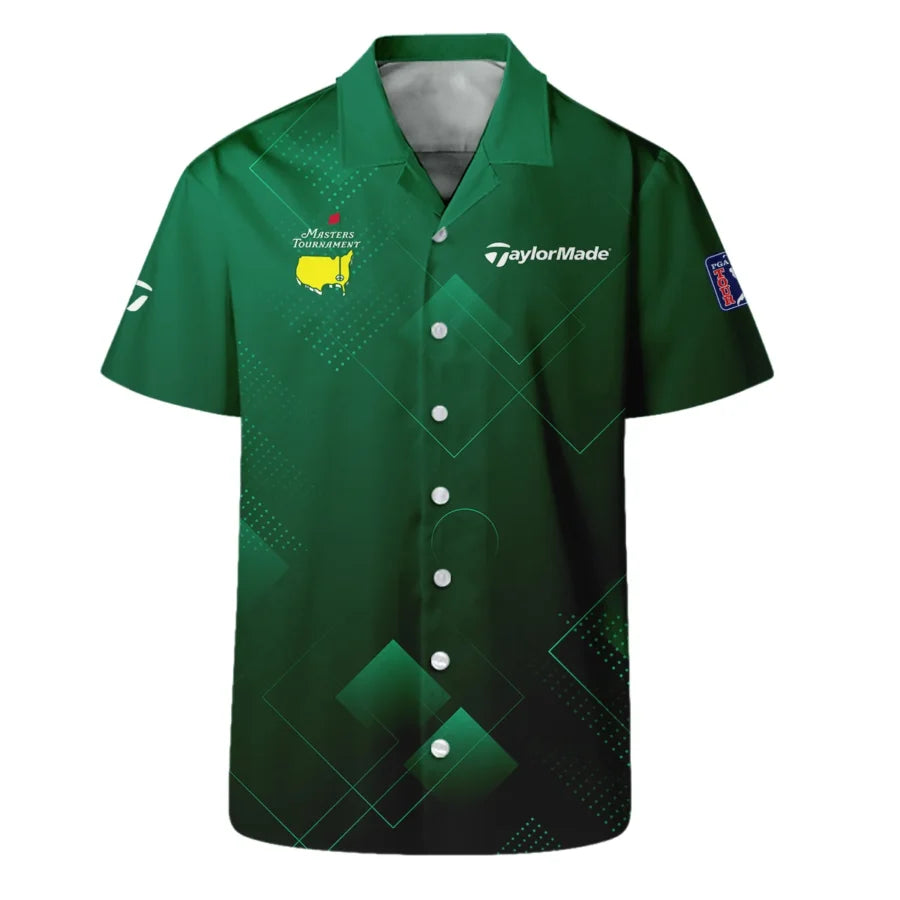 Masters Tournament Taylor Made Hawaiian Shirt Golf Sports Green Abstract Geometric Oversized Hawaiia