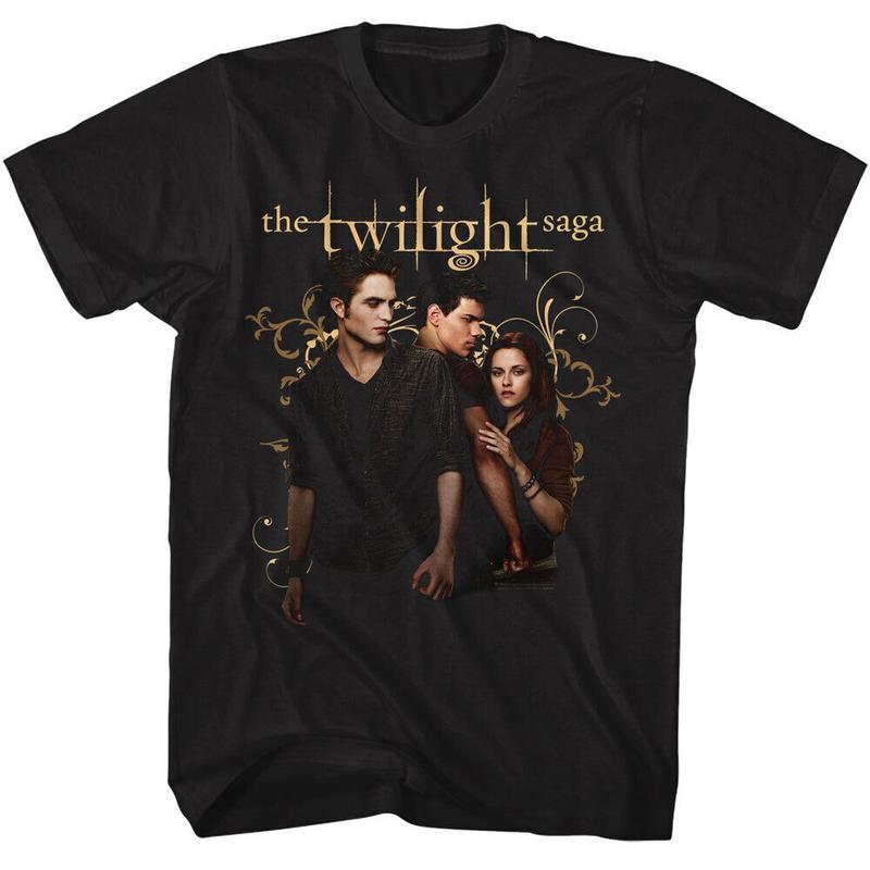 Twilight Movie T- Shirt Edward Jacob Bella Adult New Licensed Black Cotton