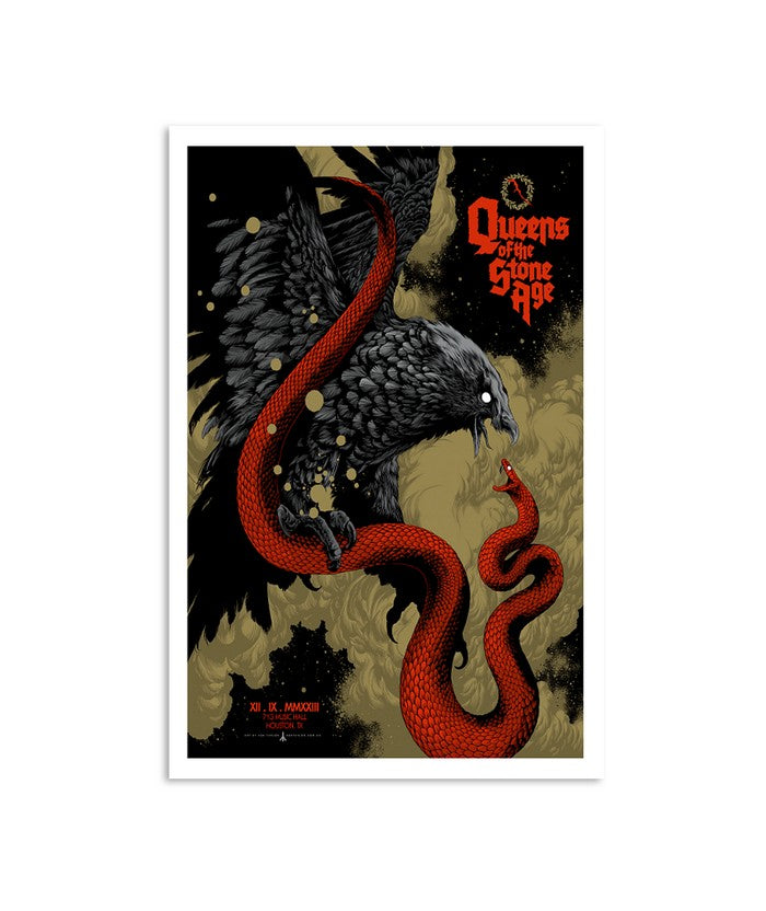 Queens of the Stone Age Tour 2023 December 9 Music Hall Houston, TX Poster