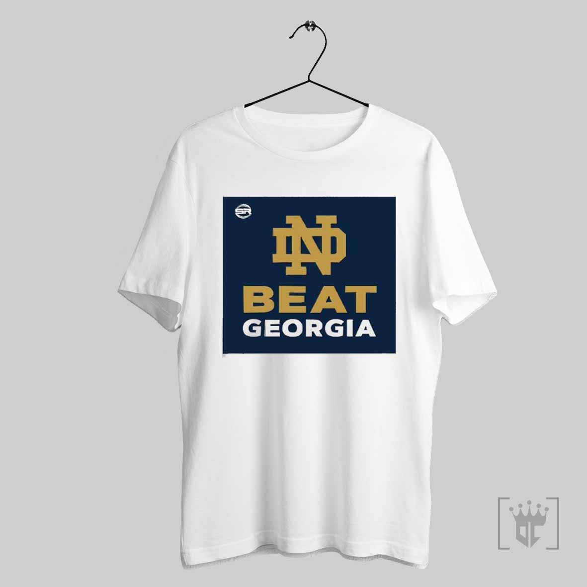 Premium Poster Notre Dame Fighting Irish Win Georgia Bulldogs Fighting Irish Beat Georgia 2025 T Shirt