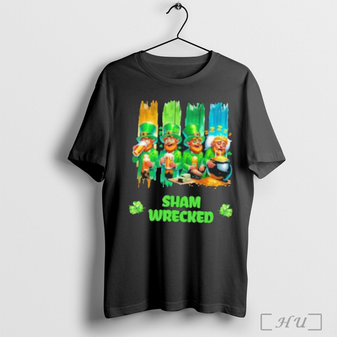 Shamwrecked Funny St Patricks Beer Drinking Leprechaun T Shirt Sweatshirt