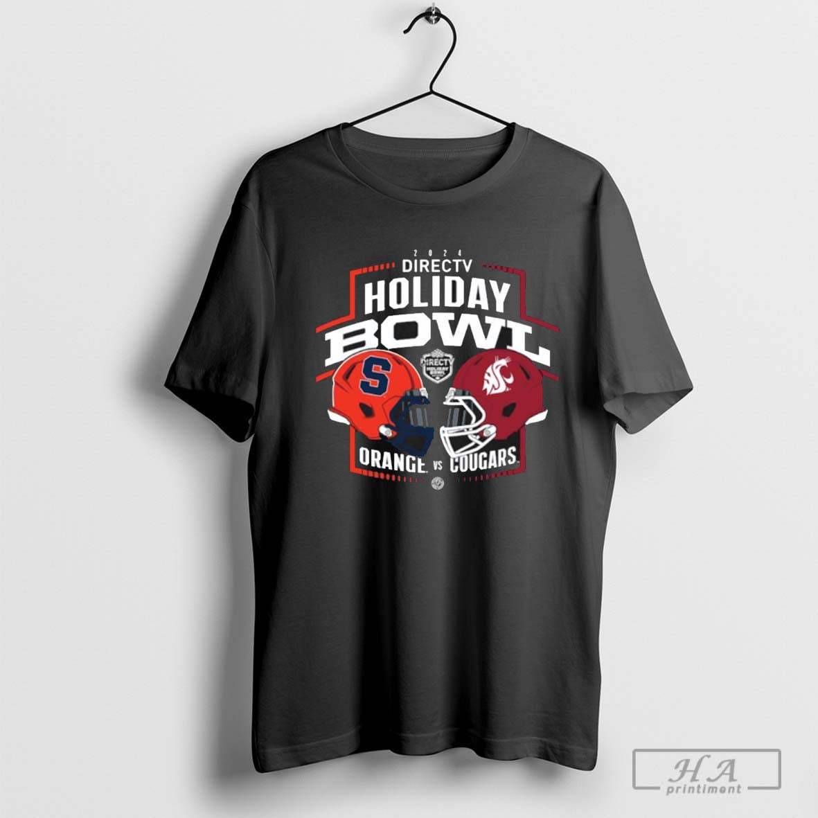 Syracuse Orange Vs Washington State Cougars 2024 Directv Holiday Bowl Head To Head Helmet Shirt