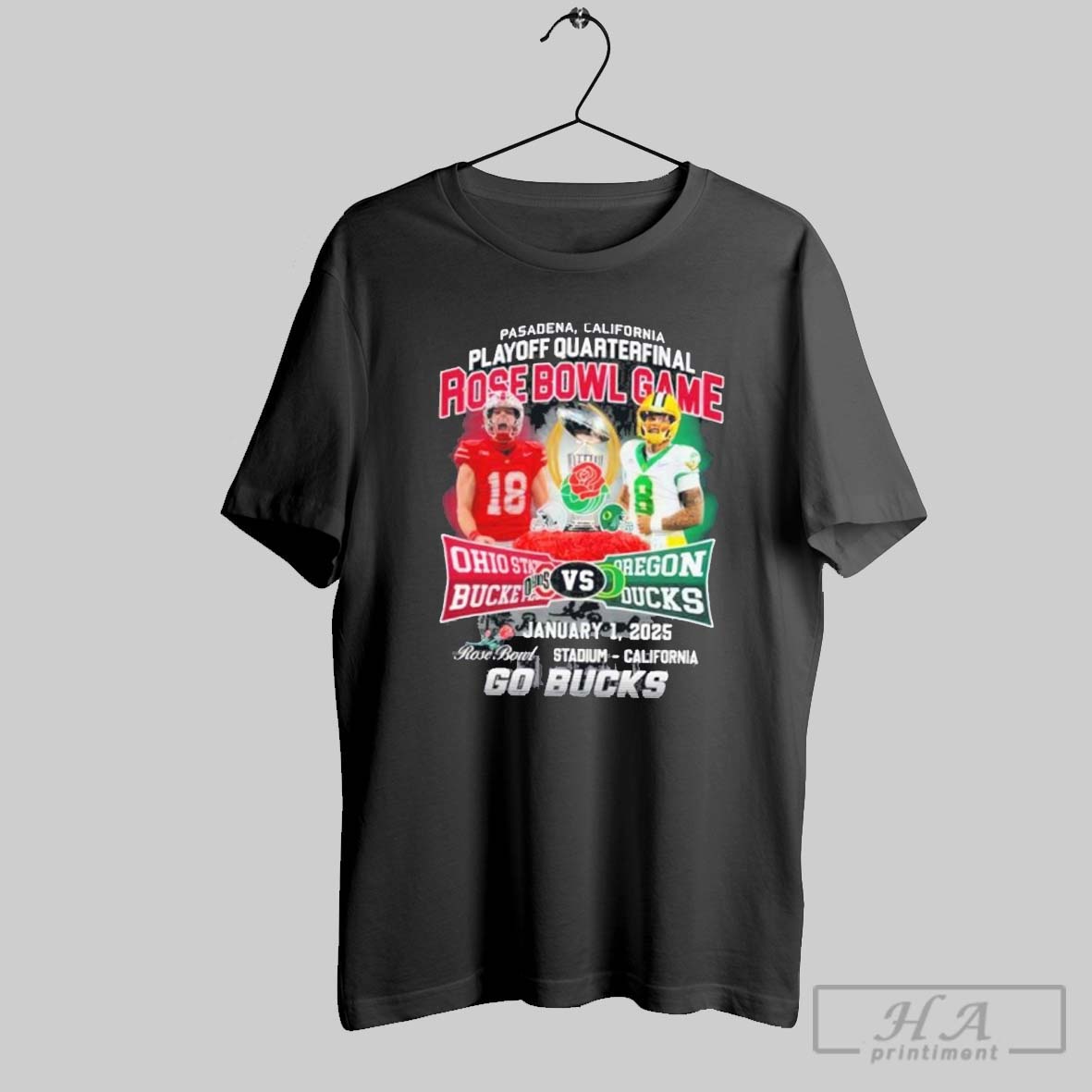 Rose Bowl Game Ohio State Buckeyes Vs Oregon Ducks 2025 Shirt