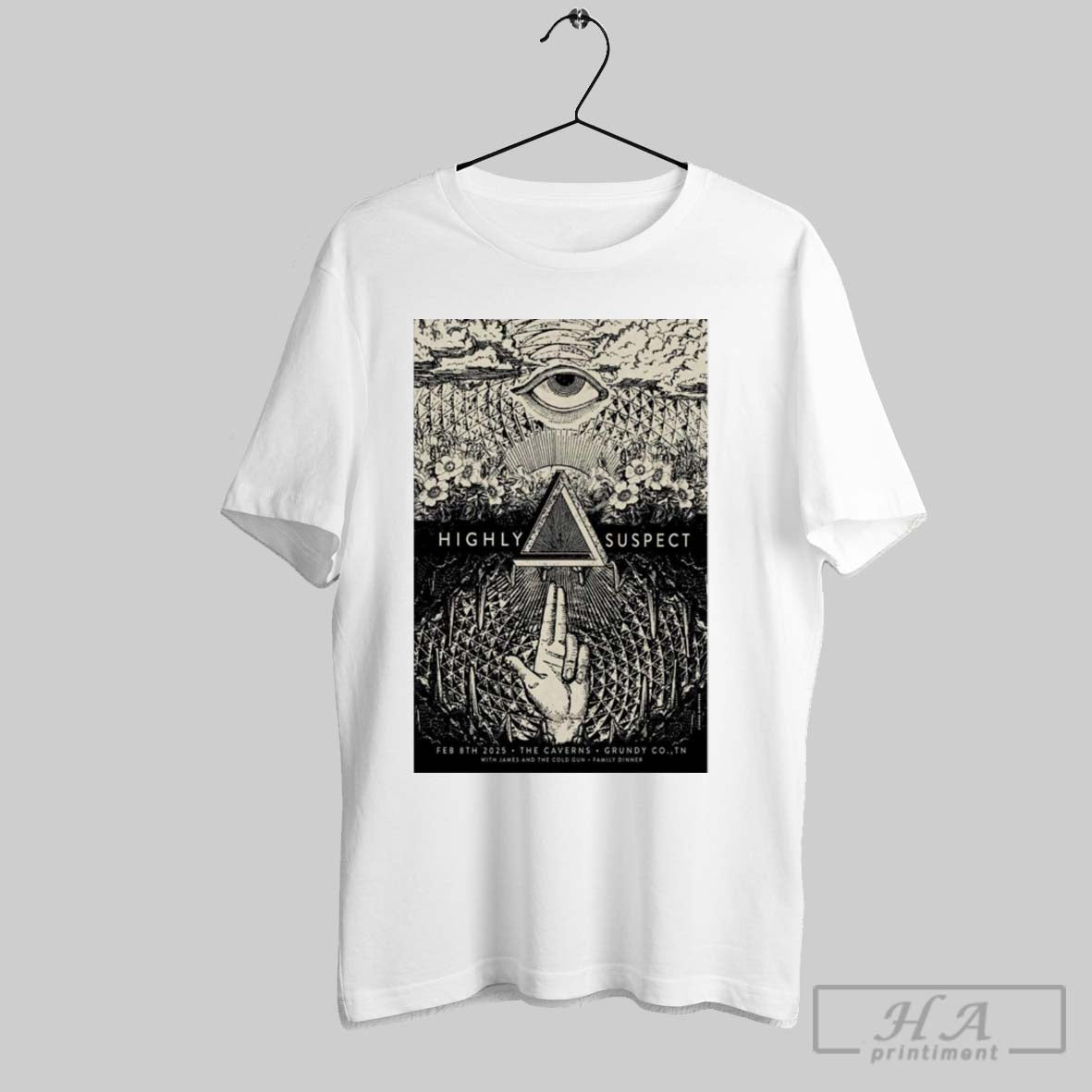 Poster Highly Suspect Shows At The Caverns Grundy February 8 2025 T Shirt