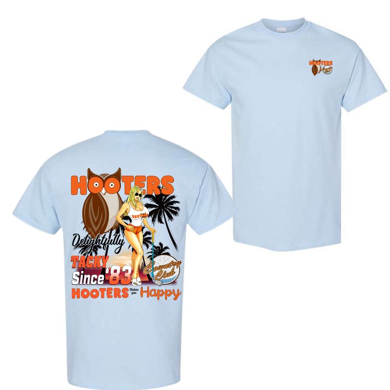 Hooters Country CLub T-shirt 2 side Unisex, Vibrant Tee, Ideal for Gifting