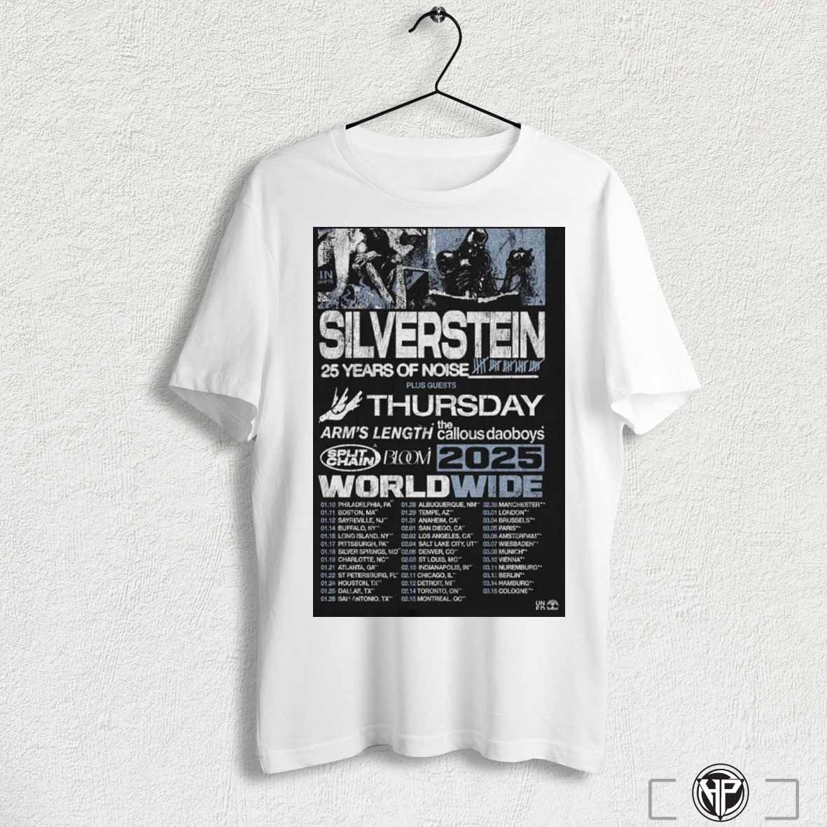 Silverstein 25 Years Of Noise World Wide 2025 Poster Shirt