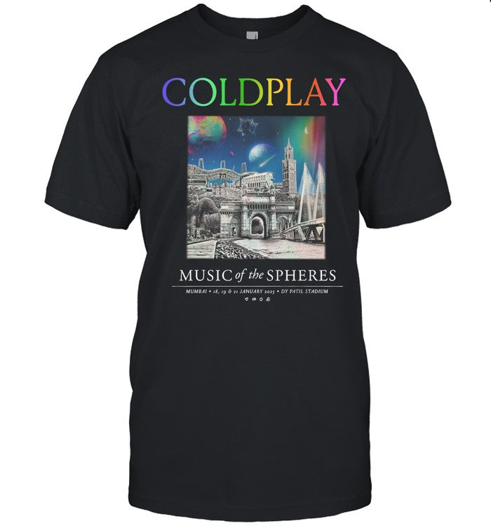 Coldplay January 18th 19th 21st, 2025 DY Patil Stadium, Mumbai Tee