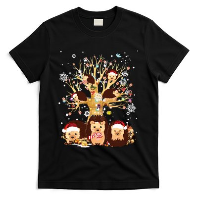 Funny Hedgehogs Santa Hat Christmas Tree Ornament Decor Gift T-Shirt