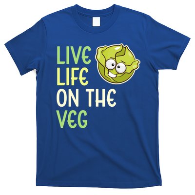 Live Life On The Veg Funny Vegetable Lettuce Vegan Lifestyle Cool Gift T-Shirt