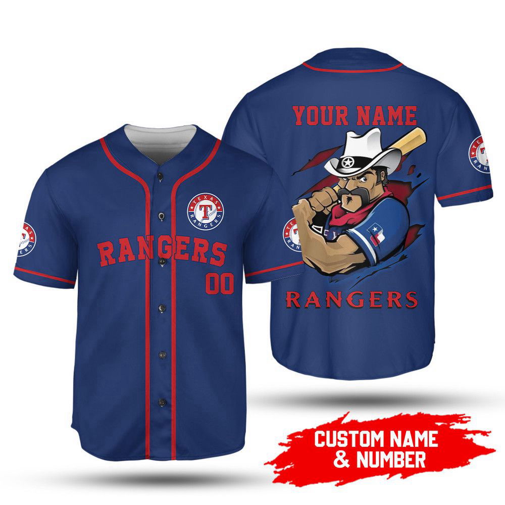 MLB Texas Rangers Custom Name Number Baseball Jersey V6 Unisex Shirt, Gift For Men And Women - Aopprinter