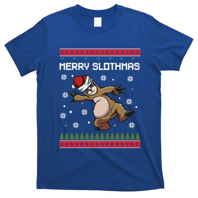 Merry Slothmas Funny Sloth Animal Christmas Lover Quotes Gift T-Shirt