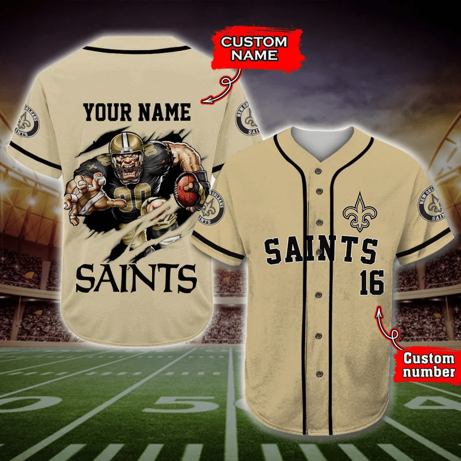 New Orleans Saints Personalized Baseball Jersey - lylyprint.com