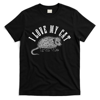 Opossum I Love My Cat Funny Opossum T-Shirt