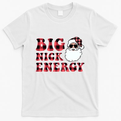 Plaid Big Nick Energy Santa Claus Funny Christmas T-Shirt
