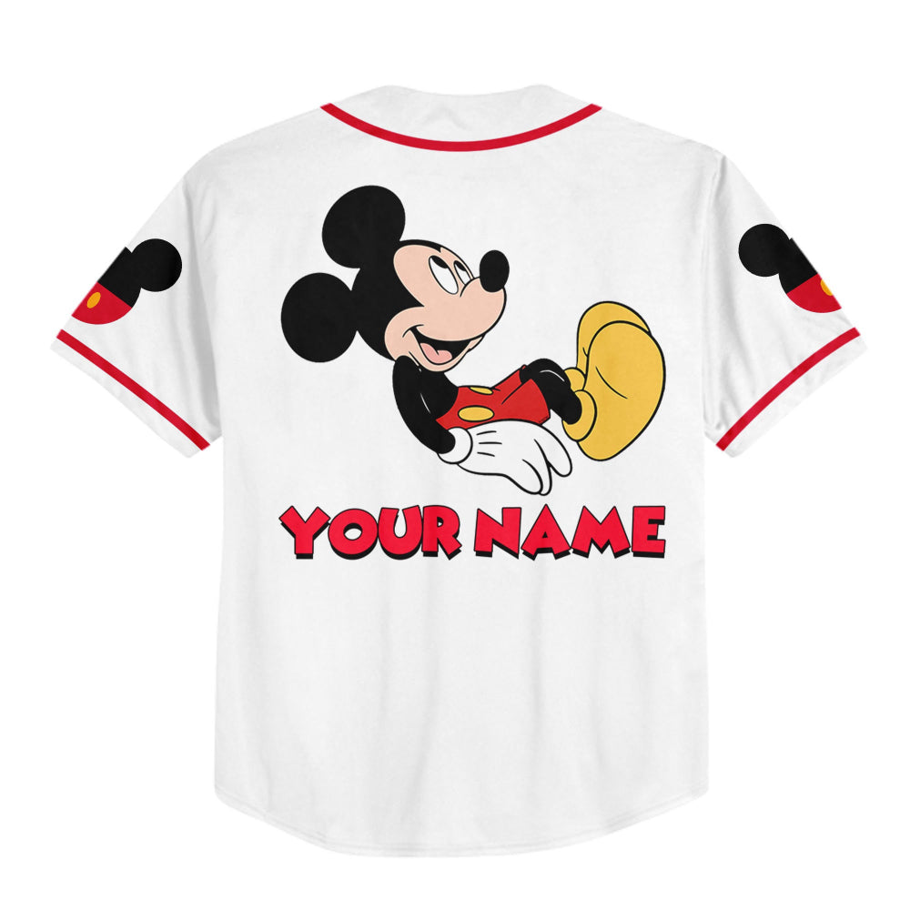 Personalize Mickey Smile Jersey: Disney Baseball Tee Perfect Gift for Fans Magic Kingdom Birthday Present - Bafud