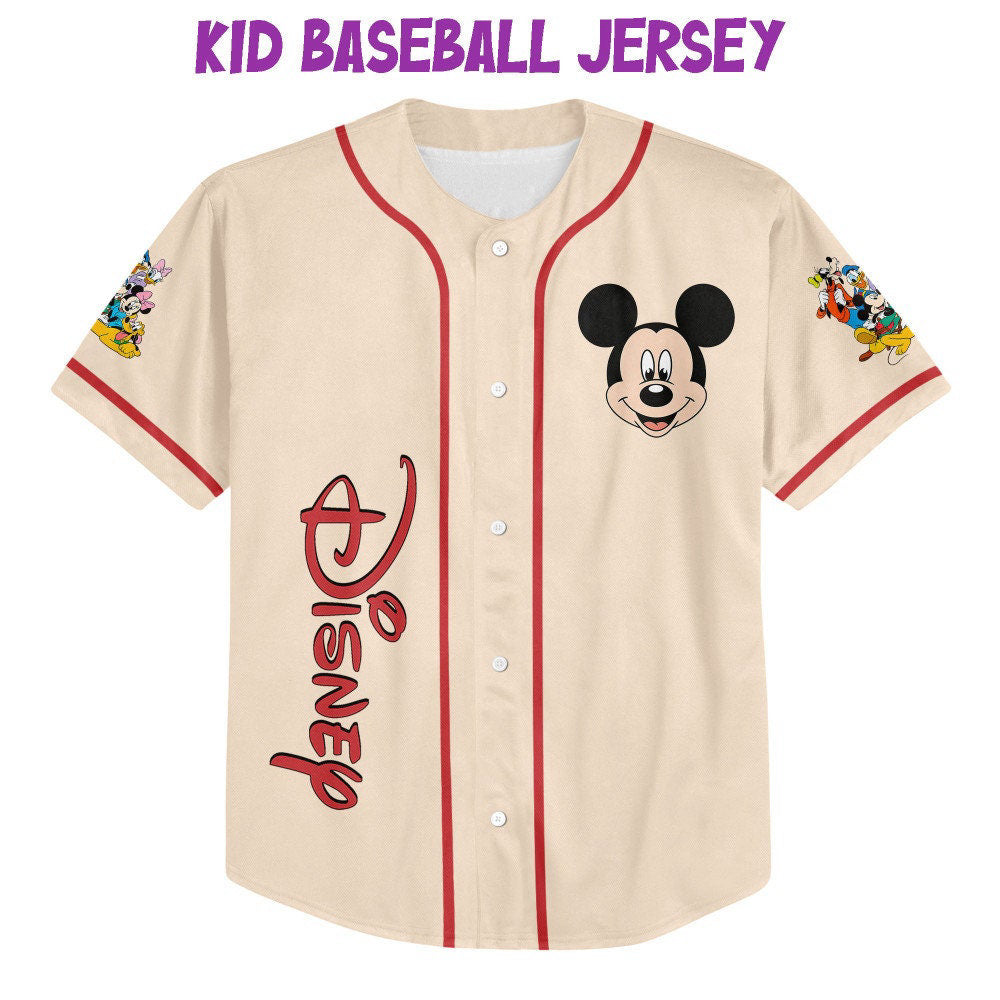 Vintage Disney Mickey & The Gang Baseball Jersey - Personalized Perfect Disney Gifts for Fans! - Bafud