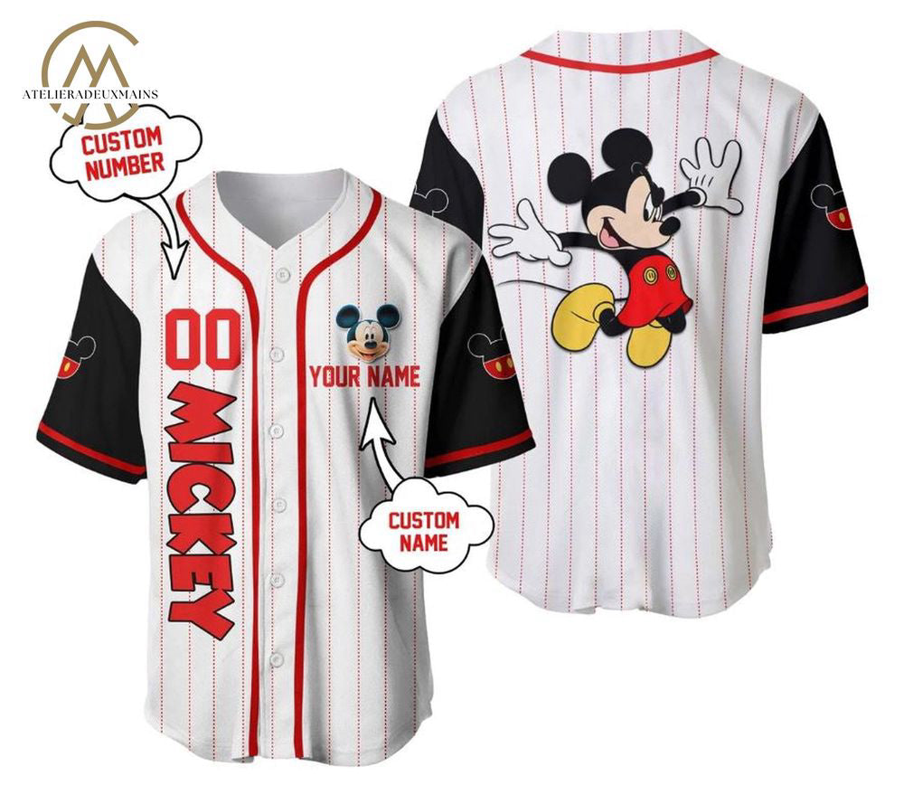 Custom Mickey Mouse Baseball Jersey Shirt – Disney Baseball Shirts for a Magical Sports Look! - Bafud
