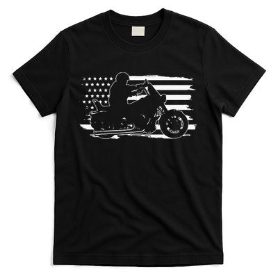 Patriotic Motorcycle Vintage American US Flag Biker T-Shirt