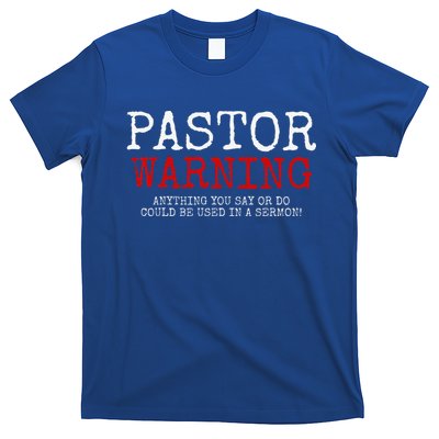 Pastor Warning Church Religious Faith Jesus Funny Christian T-Shirt